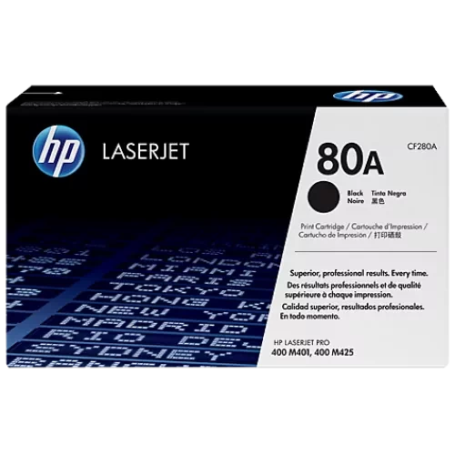 HP 80A Black Original LaserJet Toner Cartridge, CF280A